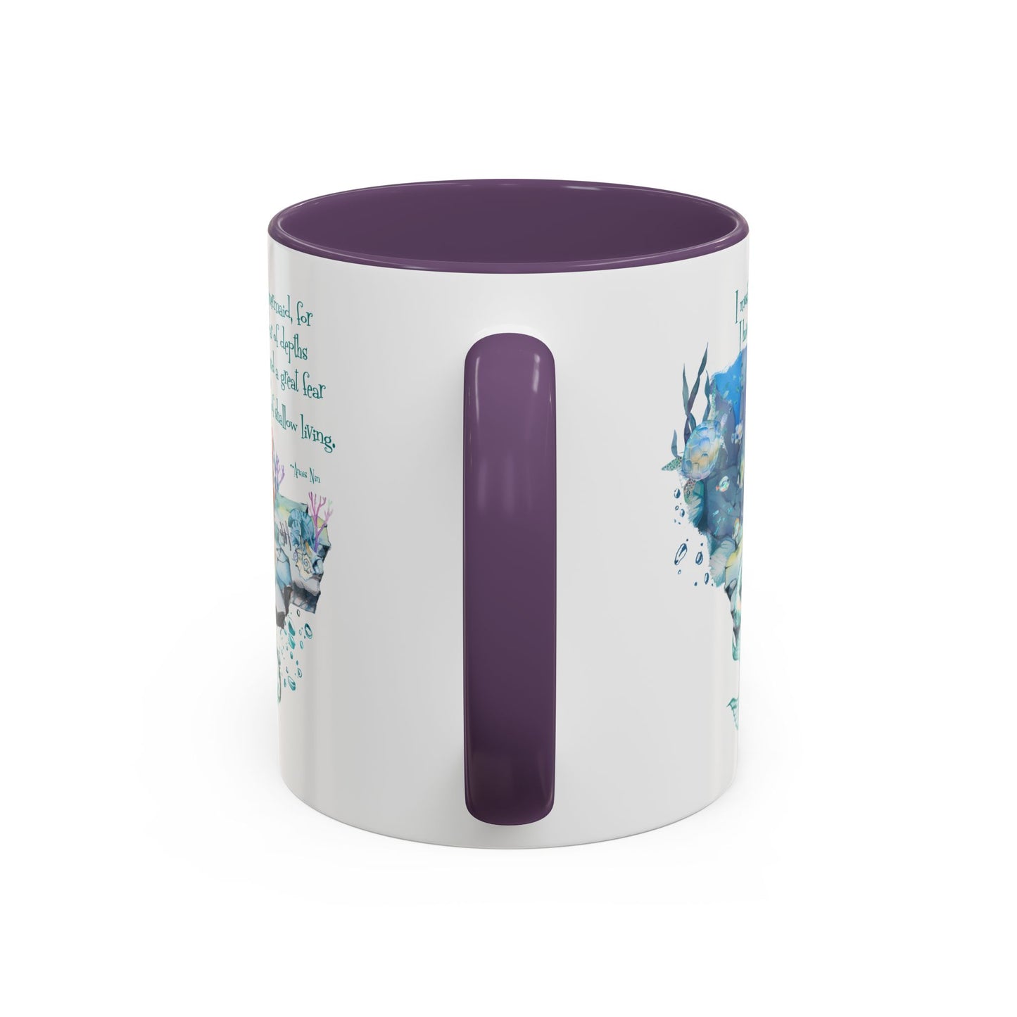 Customizable Mermaid Quote Accent Coffee Mug — Inspirational Ocean Art 11/15oz