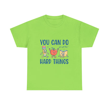 "You Can Do Hard Things" Back to  School Tee with Cute Characters