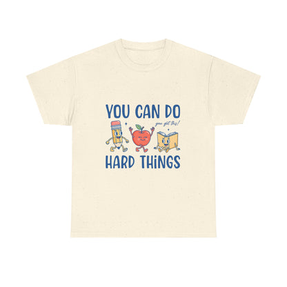 "You Can Do Hard Things" Back to  School Tee with Cute Characters