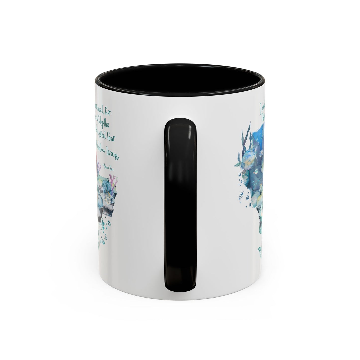 Customizable Mermaid Quote Accent Coffee Mug — Inspirational Ocean Art 11/15oz