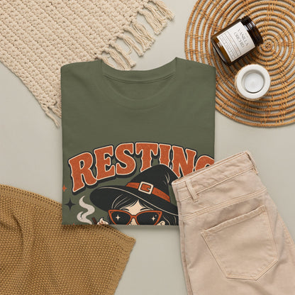 Resting Witch Face T-Shirt – Cute Halloween Witch Coffee Tee