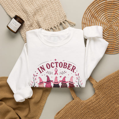 Breast Cancer Awareness Sweatshirt - "In October We Wear Pink" Crewneck