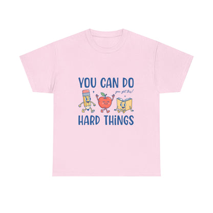 "You Can Do Hard Things" Back to  School Tee with Cute Characters