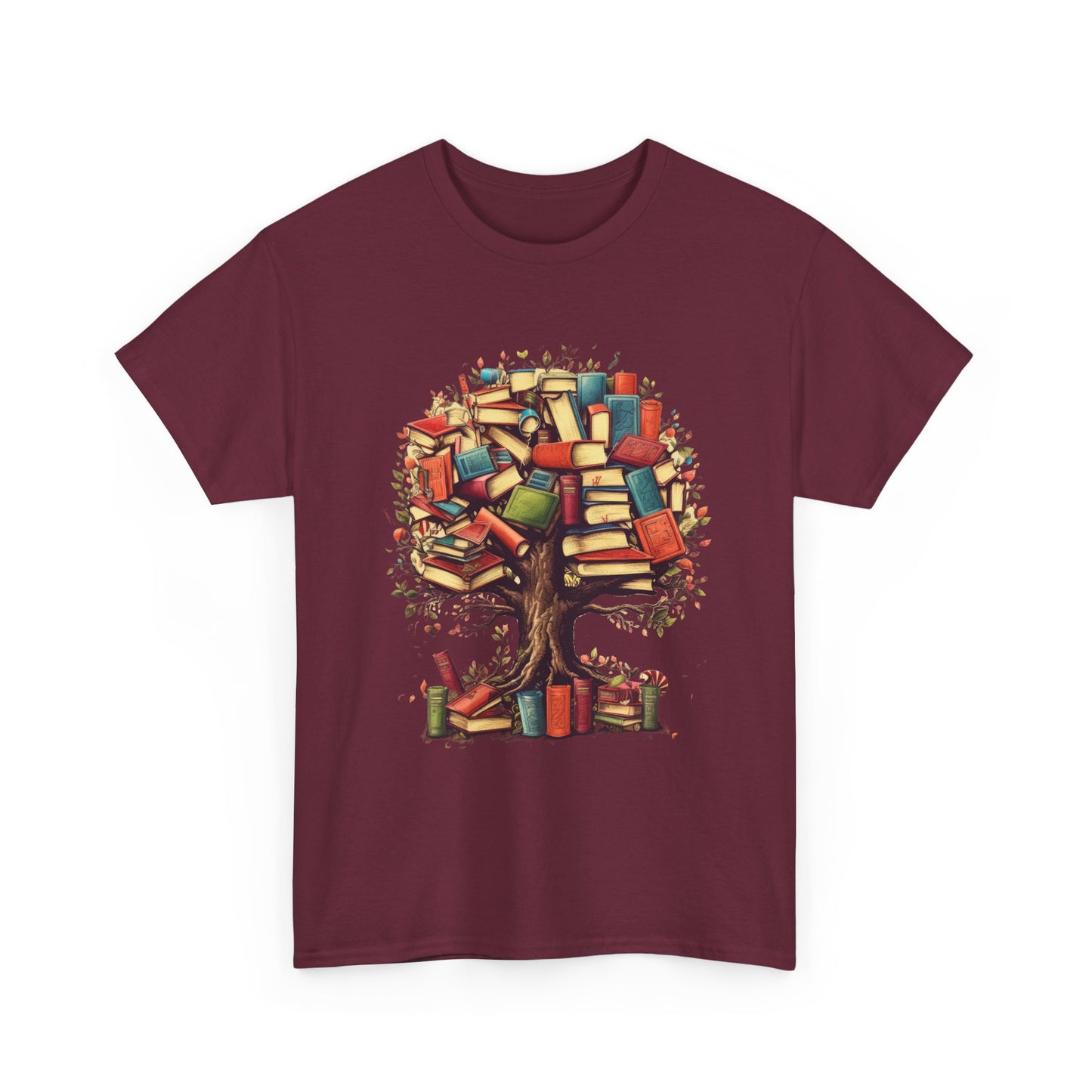 Book Tree T-Shirt – Literary Tree of Books Graphic Tee for Book Lovers