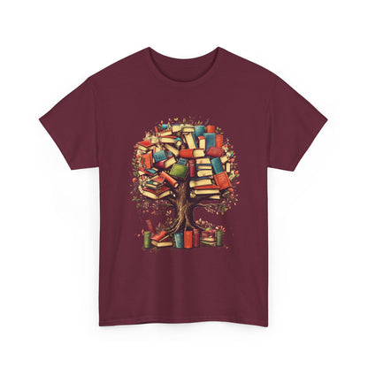 Book Tree T-Shirt – Literary Tree of Books Graphic Tee for Book Lovers