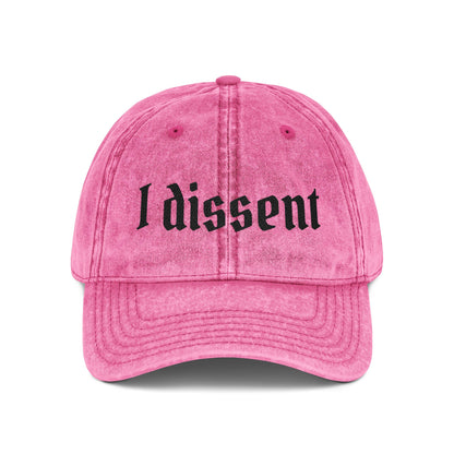Embroidered 'I Dissent' Vintage Cap