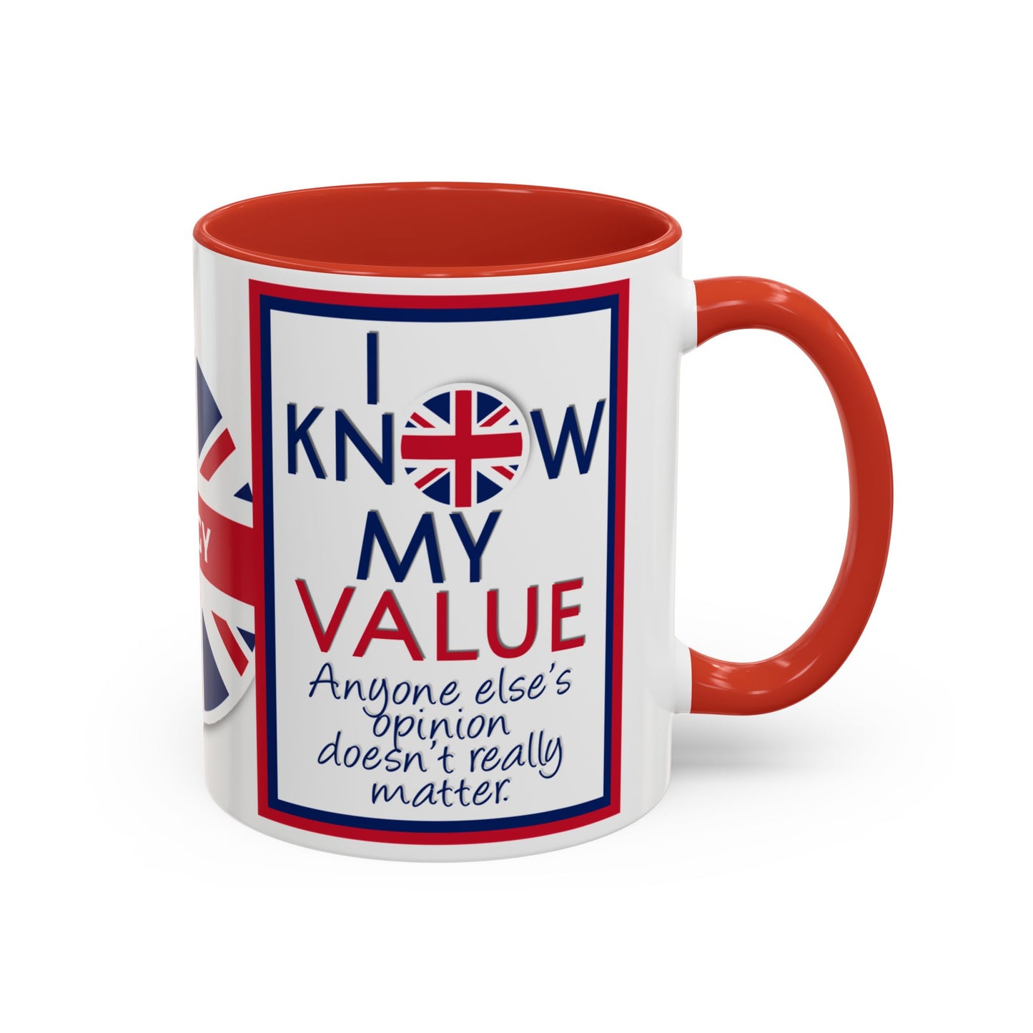 *Customizable* Accent Coffee Mug — "I Know My Value" Motivational Mug (11/15oz)