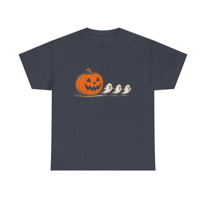 Halloween Pumpkin & Ghost Tee — Cute Jack-o'-Lantern with Ghost Friends