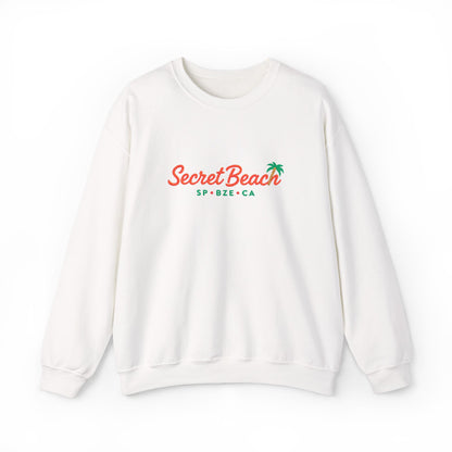 Secret Beach embroidered Crewneck Sweatshirt — Retro Palm Beach Vibes
