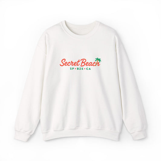 Secret Beach embroidered Crewneck Sweatshirt — Retro Palm Beach Vibes