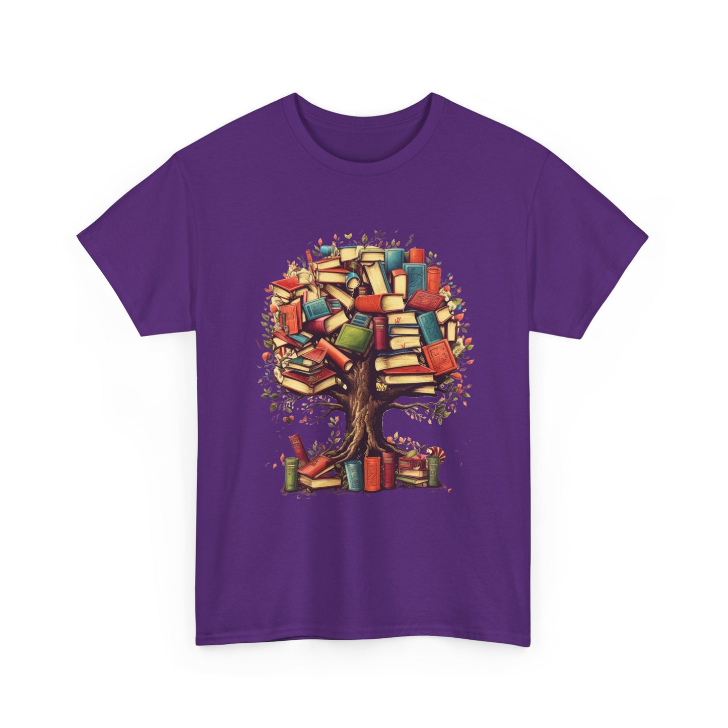 Book Tree T-Shirt – Literary Tree of Books Graphic Tee for Book Lovers