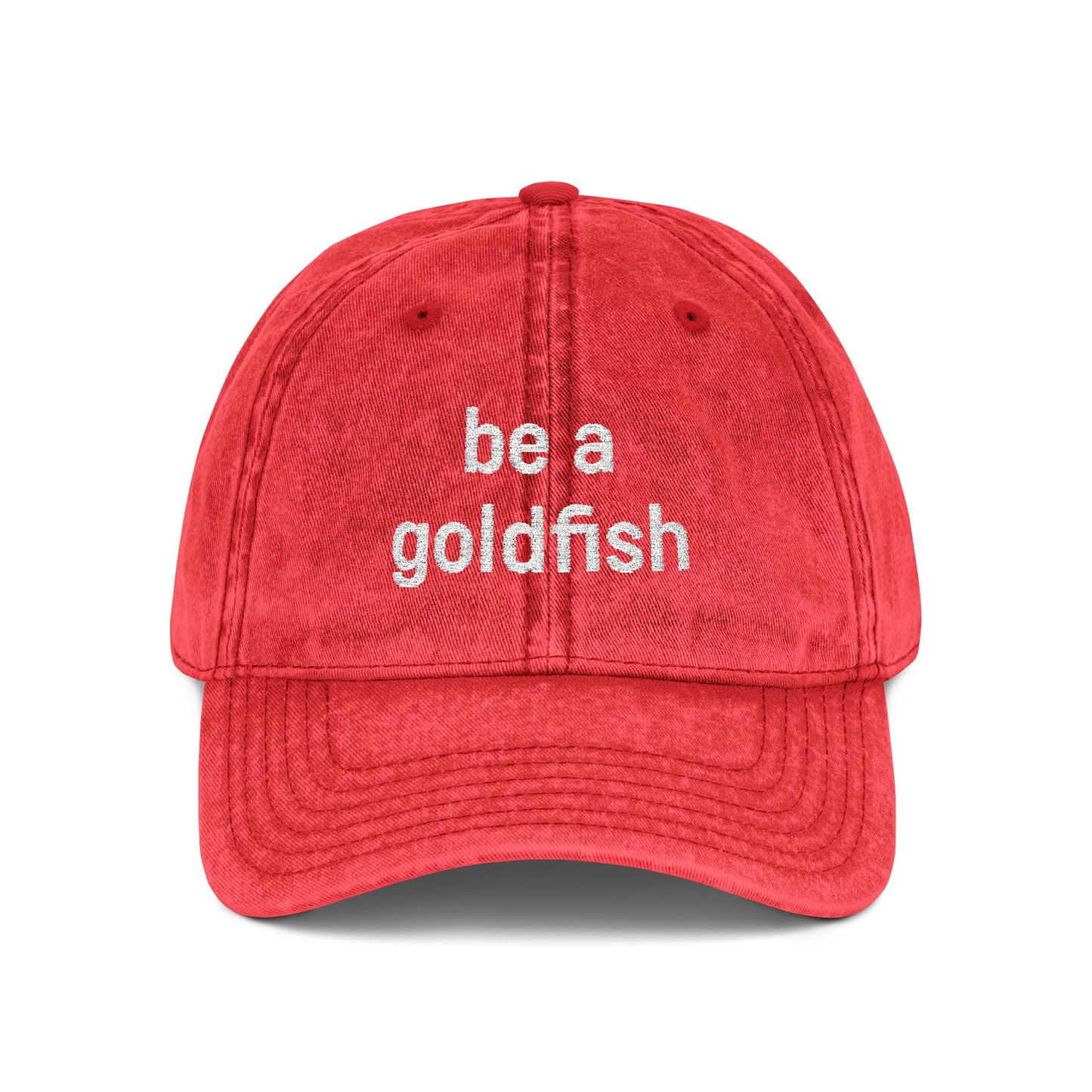 Embroidered Vintage Cap — "be a goldfish"