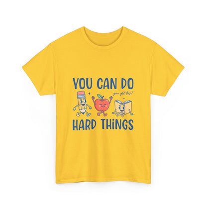 "You Can Do Hard Things" Back to  School Tee with Cute Characters