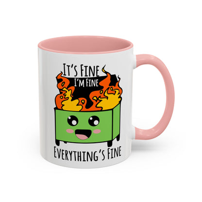 It's fine, I'm fine, Everything's Fine - Accent Coffee Mug (11, 15oz)