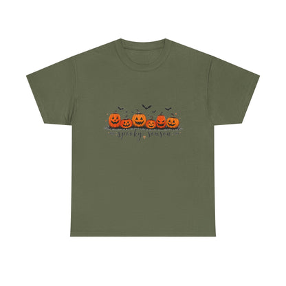 Spooky Season Pumpkin Tee — Cute Jack-o'-Lanterns & Bats Halloween T-Shirt