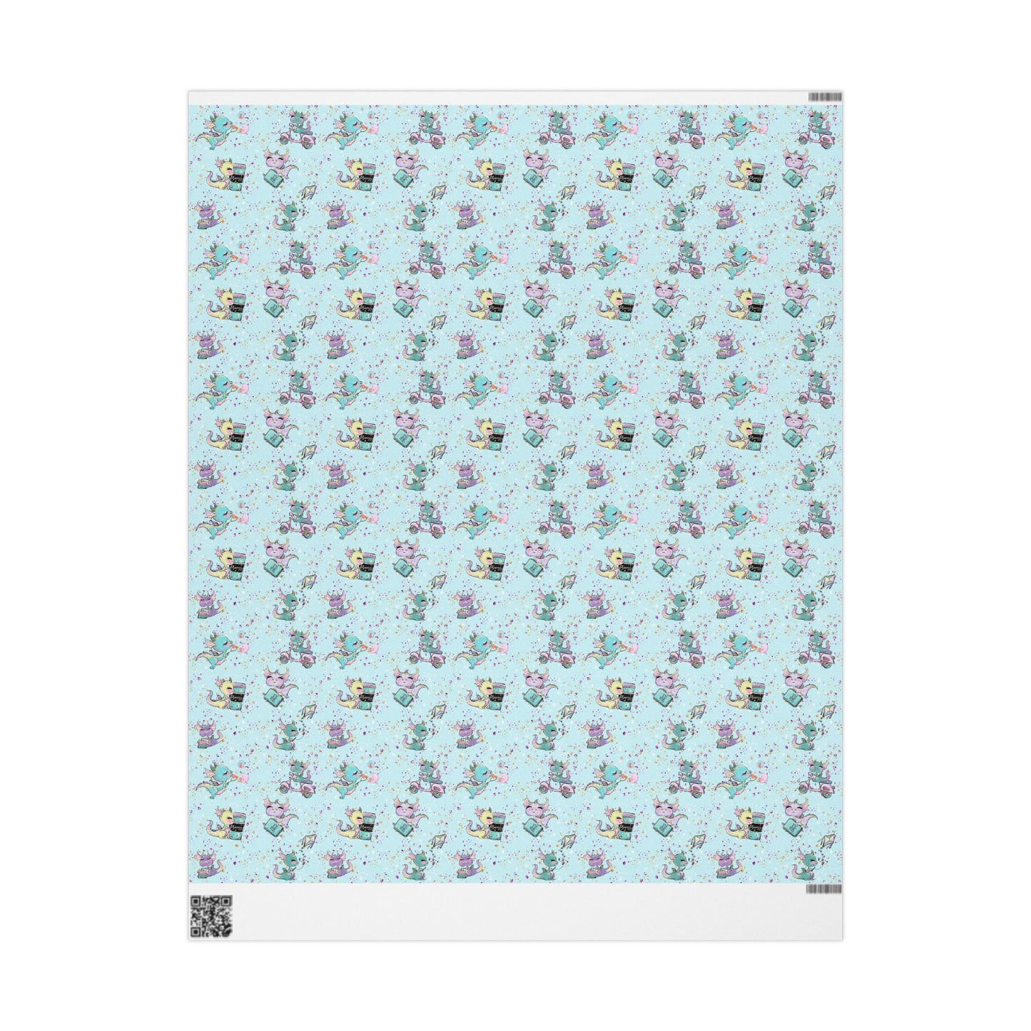 Cute Dragons Gift Wrap (Blue)