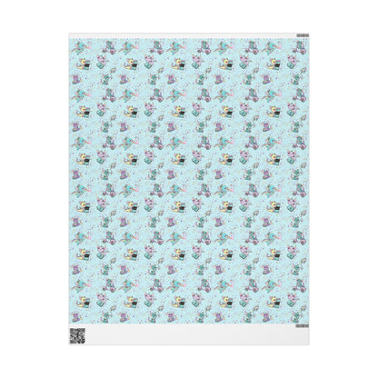 Cute Dragons Gift Wrap (Blue)
