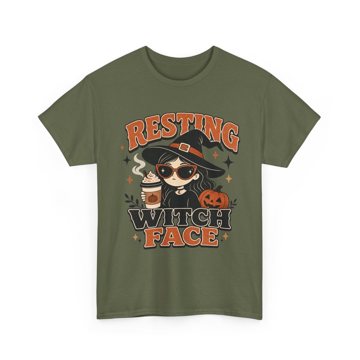 Resting Witch Face T-Shirt – Cute Halloween Witch Coffee Tee