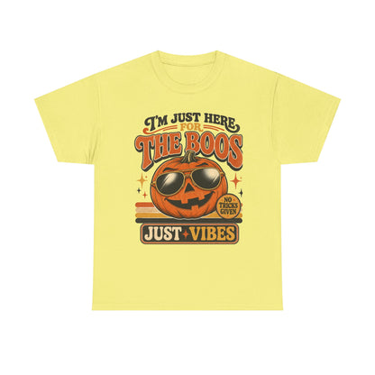 Halloween Pumpkin Tee — "I’m Just Here for the Boos" Retro Vibes