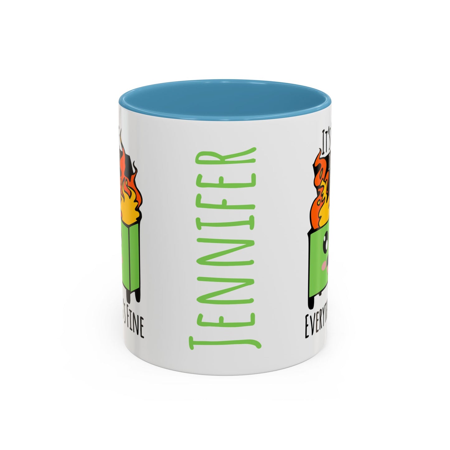 Customizable It's fine, I'm fine, Everything's Fine - Accent Coffee Mug (11, 15oz)
