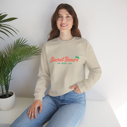 Secret Beach embroidered Crewneck Sweatshirt — Retro Palm Beach Vibes