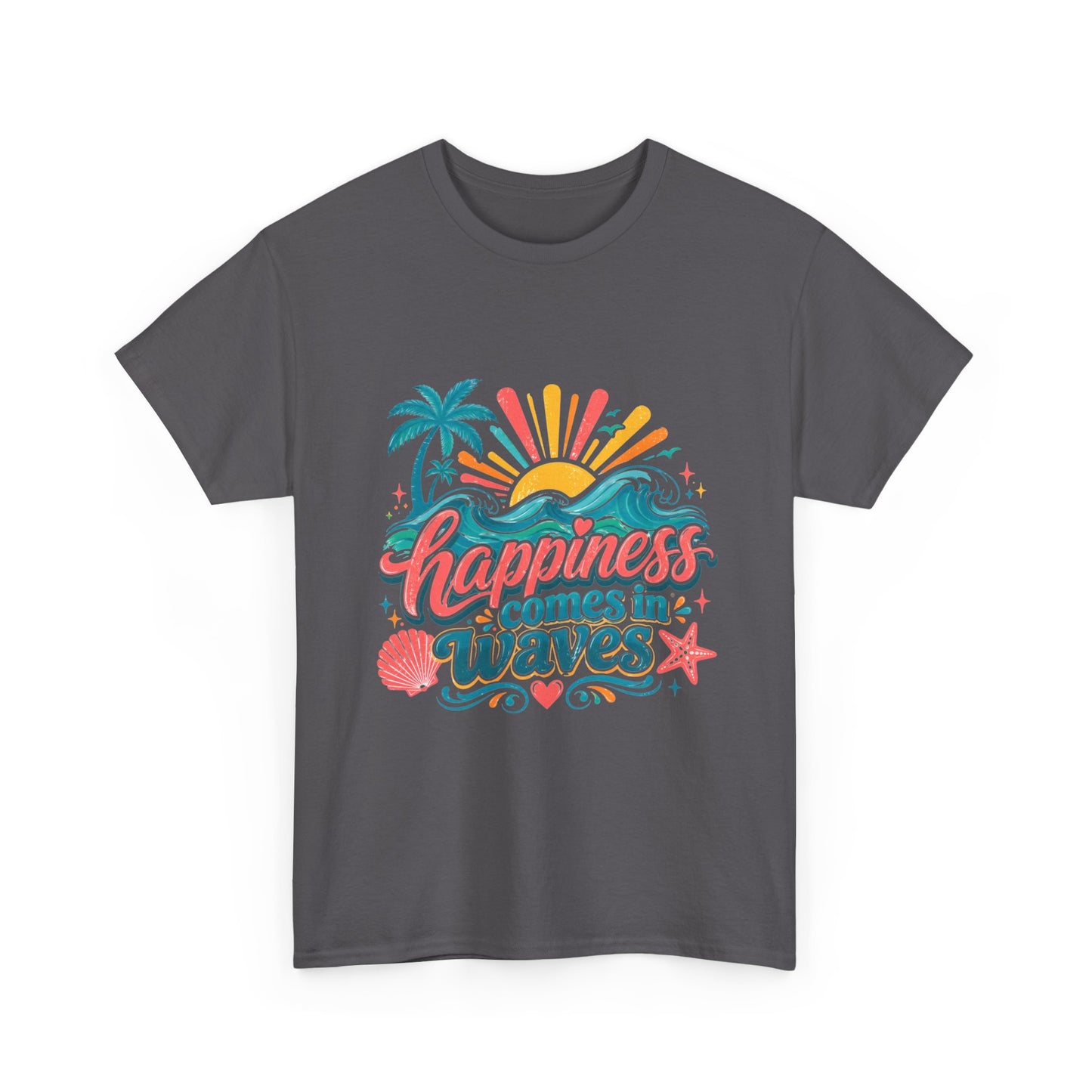 Happiness Comes in Waves T-Shirt — Beachy Summer Graphic Tee