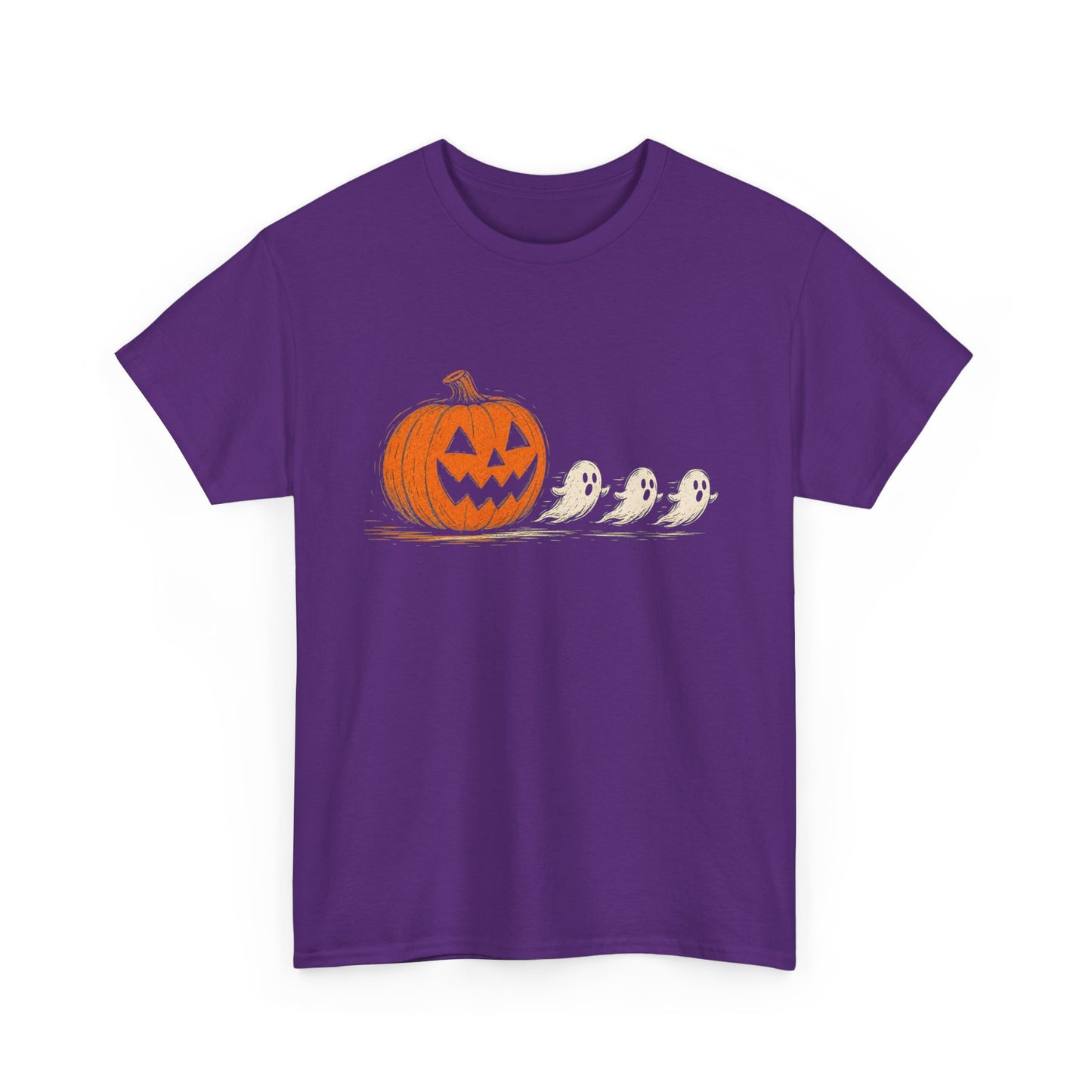 Halloween Pumpkin & Ghost Tee — Cute Jack-o'-Lantern with Ghost Friends
