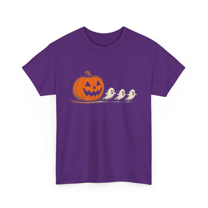 Halloween Pumpkin & Ghost Tee — Cute Jack-o'-Lantern with Ghost Friends