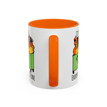 Customizable It's fine, I'm fine, Everything's Fine - Accent Coffee Mug (11, 15oz)