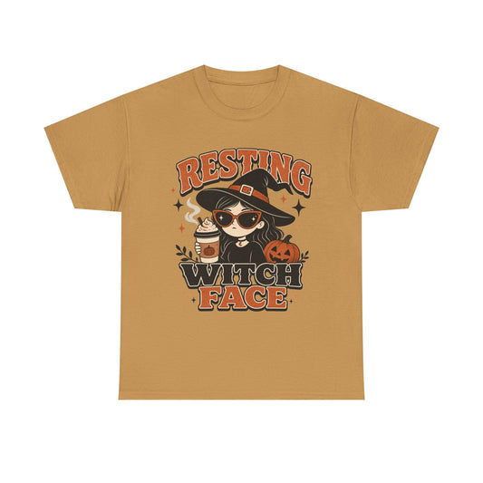 Resting Witch Face T-Shirt – Cute Halloween Witch Coffee Tee