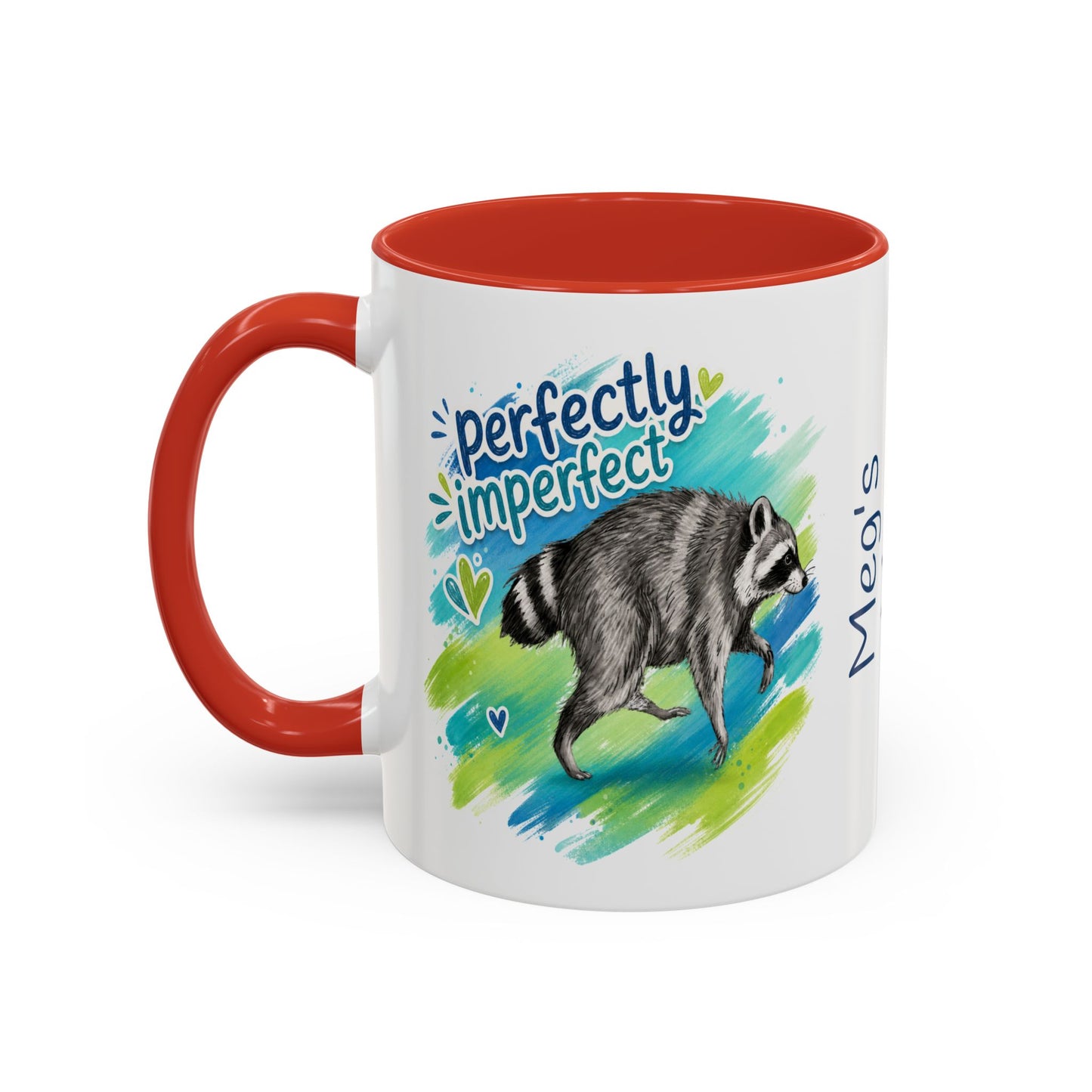 Perfectly Imperfect Raccoon Accent Coffee Mug (Personalizable) - 11/15oz