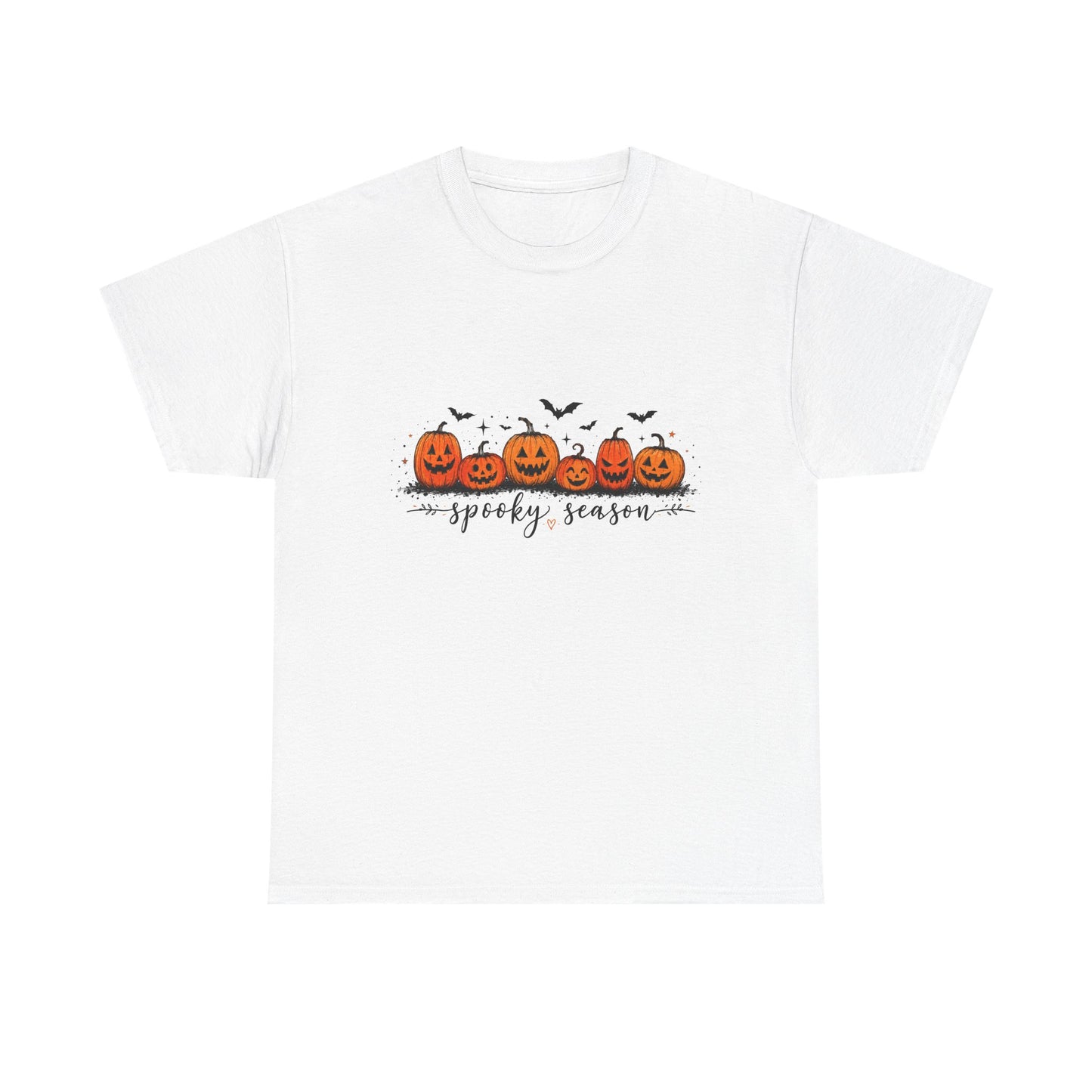 Spooky Season Pumpkin Tee — Cute Jack-o'-Lanterns & Bats Halloween T-Shirt