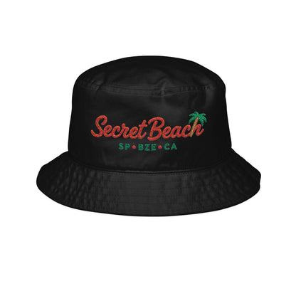 Secret Beach Embroidered Bucket Hat – Tropical Palm Sun Hat