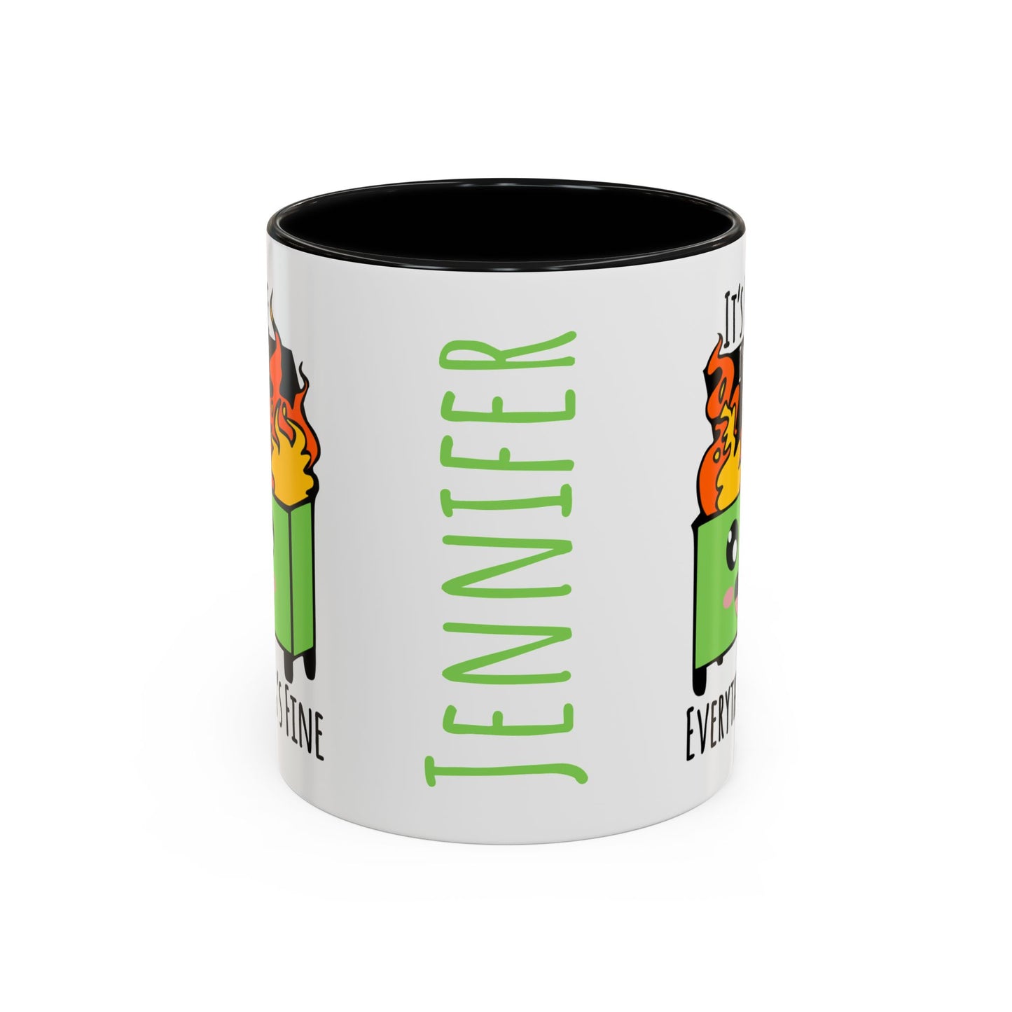 Customizable It's fine, I'm fine, Everything's Fine - Accent Coffee Mug (11, 15oz)