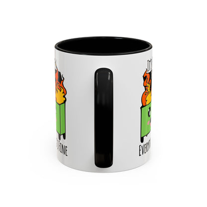 Customizable It's fine, I'm fine, Everything's Fine - Accent Coffee Mug (11, 15oz)