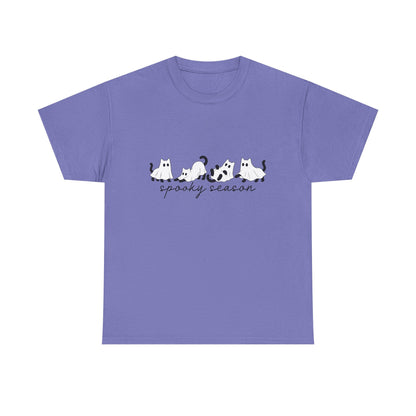 Spooky Season Cat Tee — Cute Ghost Cats "spooky season" Halloween Shirt
