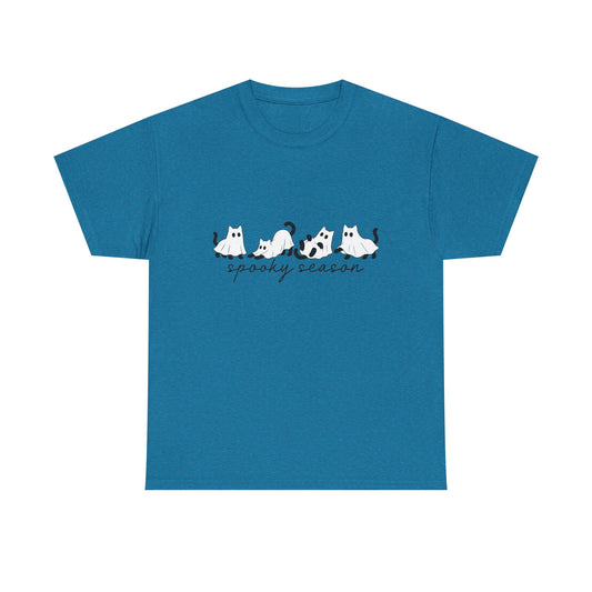 Spooky Season Cat Tee — Cute Ghost Cats "spooky season" Halloween Shirt