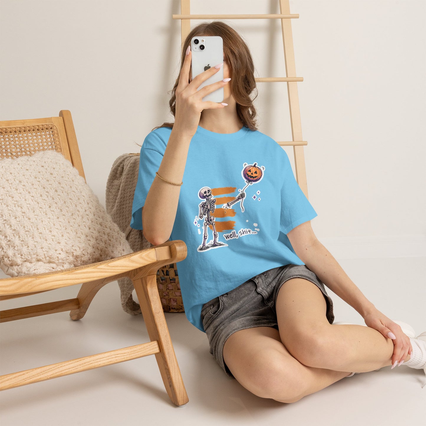 Funny Skeleton -  Well, shit... - Unisex Heavy Cotton Tee