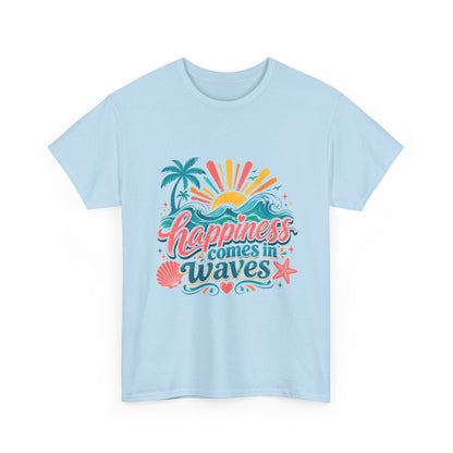 Happiness Comes in Waves T-Shirt — Beachy Summer Graphic Tee