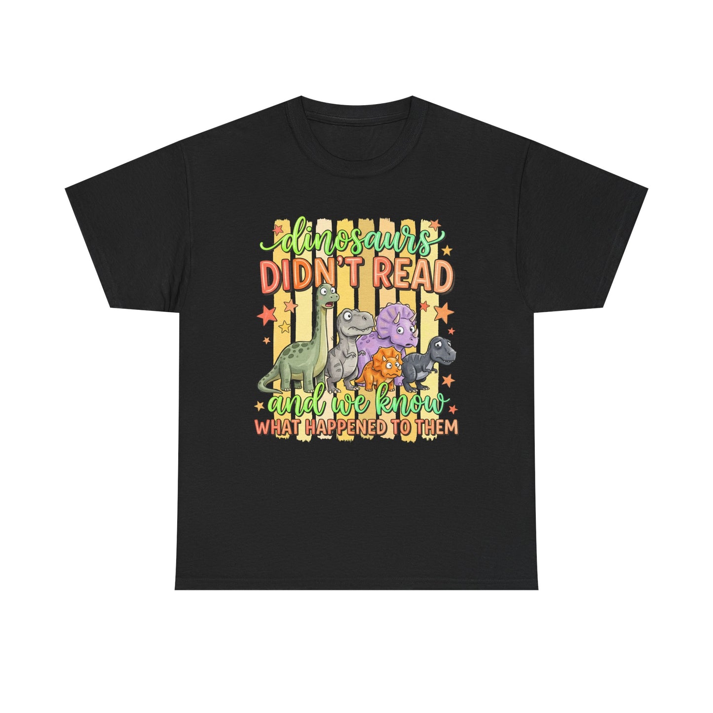 Dinosaur T‑Shirt — "Dinosaurs Didn't Read" Cute Retro Dino Graphic Tee