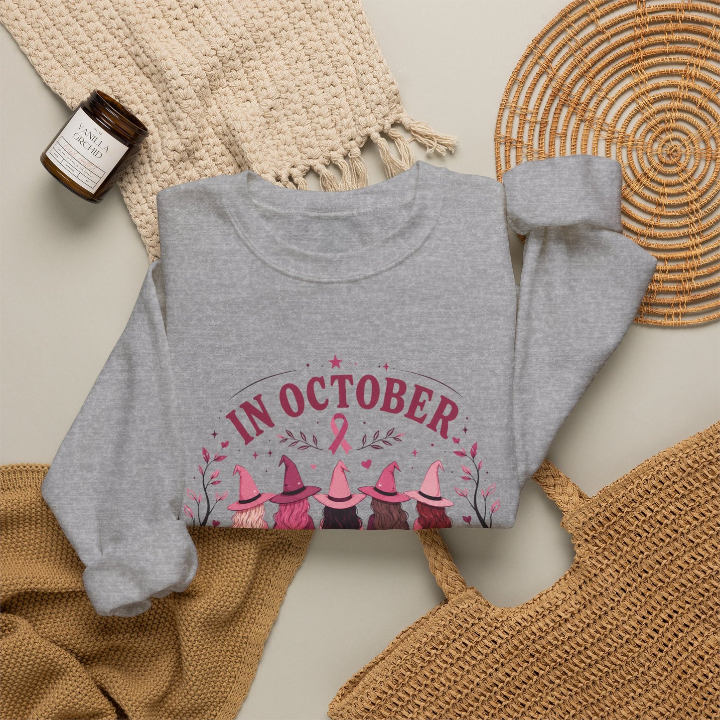 Breast Cancer Awareness Sweatshirt - "In October We Wear Pink" Crewneck
