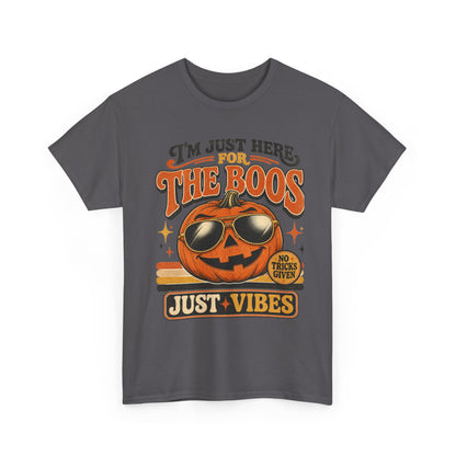 Halloween Pumpkin Tee — "I’m Just Here for the Boos" Retro Vibes