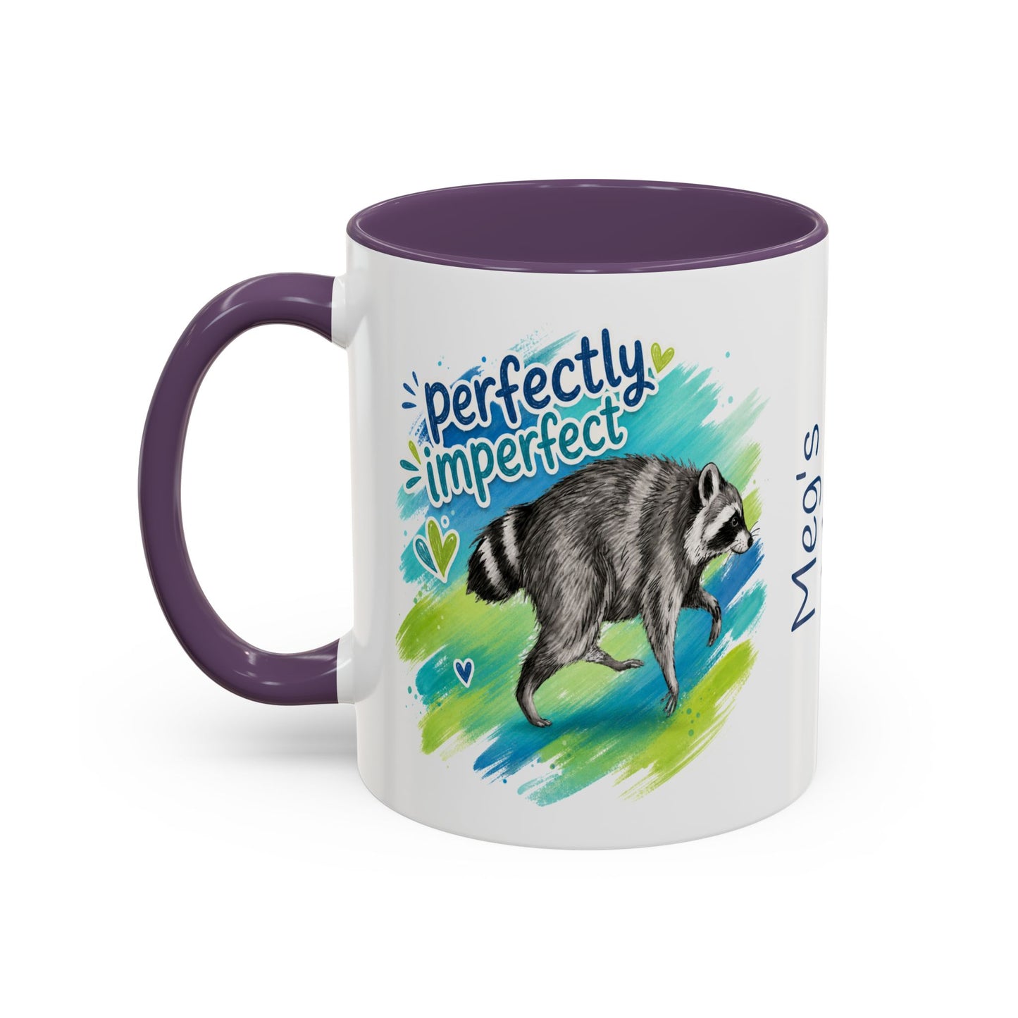 Perfectly Imperfect Raccoon Accent Coffee Mug (Personalizable) - 11/15oz
