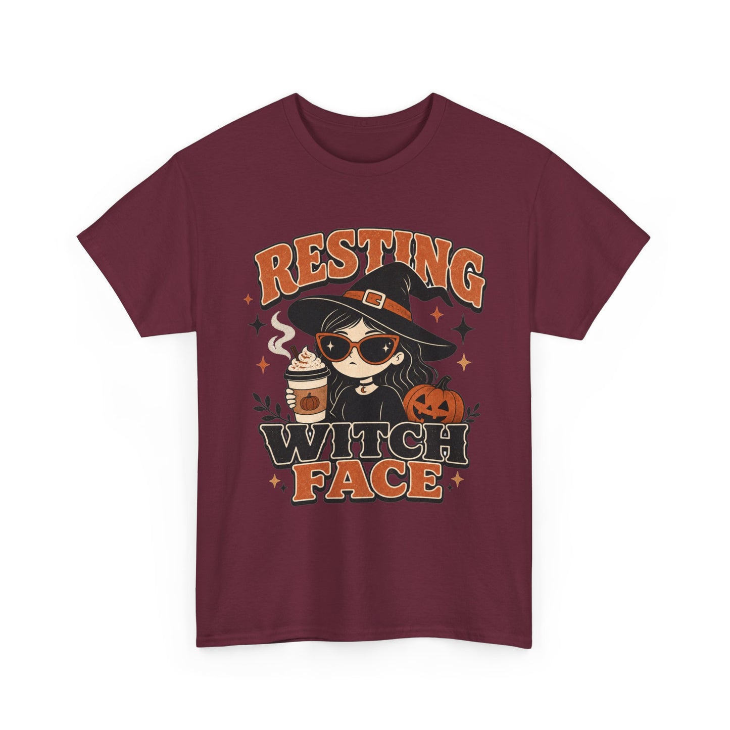 Resting Witch Face T-Shirt – Cute Halloween Witch Coffee Tee