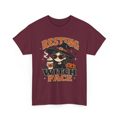 Resting Witch Face T-Shirt – Cute Halloween Witch Coffee Tee