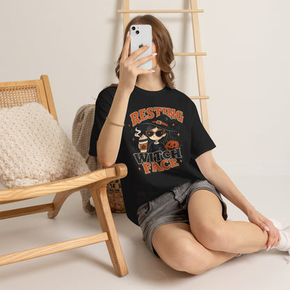 Resting Witch Face T-Shirt – Cute Halloween Witch Coffee Tee