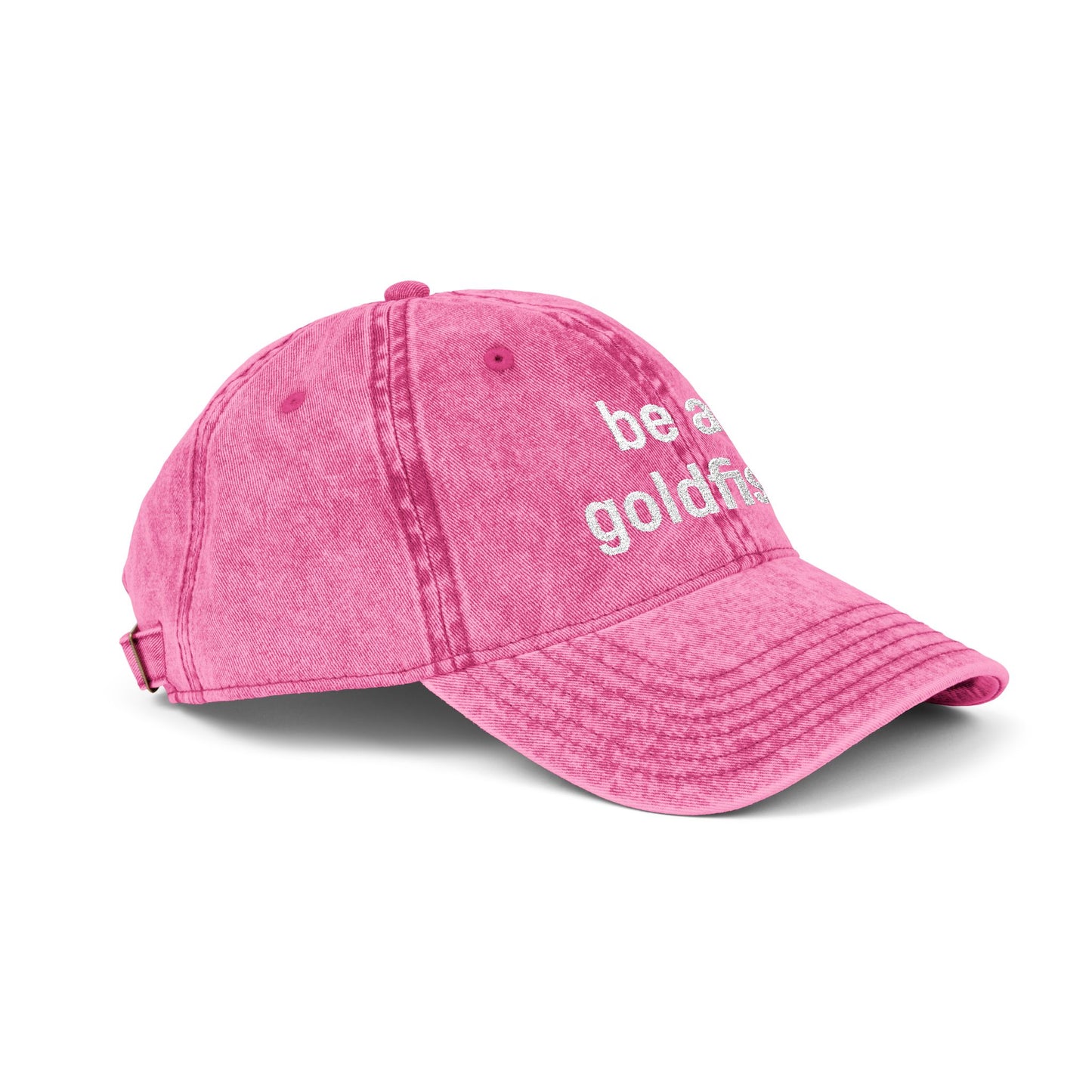 Embroidered Vintage Cap — "be a goldfish"