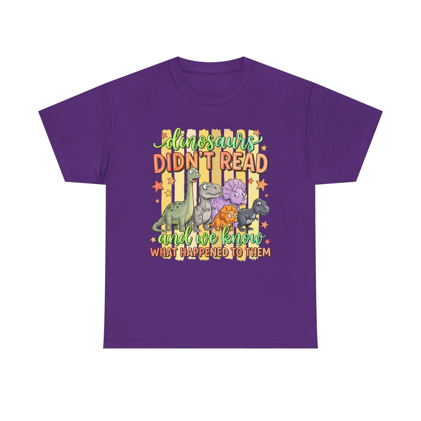 Dinosaur T‑Shirt — "Dinosaurs Didn't Read" Cute Retro Dino Graphic Tee