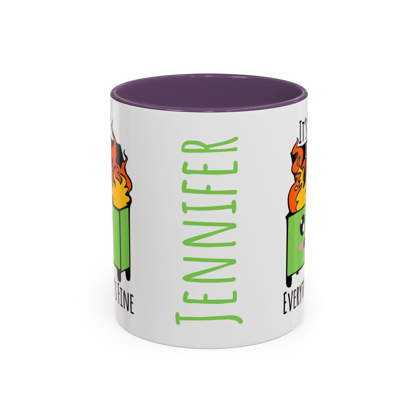 Customizable It's fine, I'm fine, Everything's Fine - Accent Coffee Mug (11, 15oz)