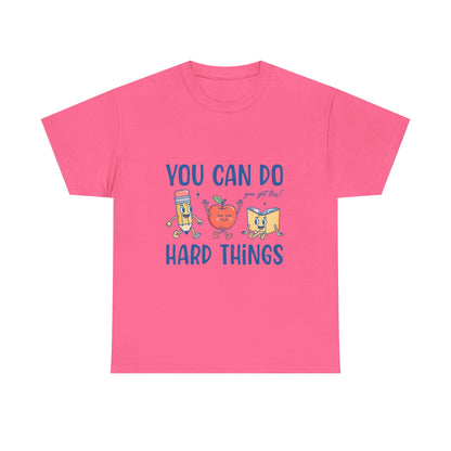 "You Can Do Hard Things" Back to  School Tee with Cute Characters